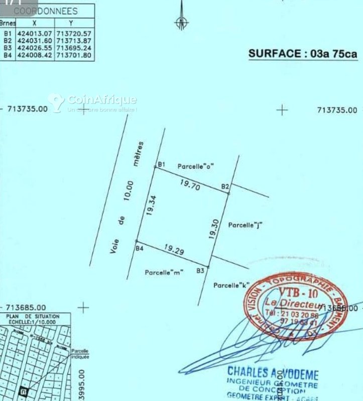 Parcelle 375 m²