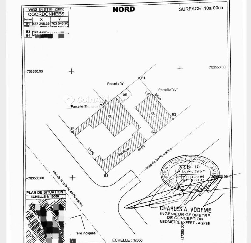 Parcelle 1000 m²