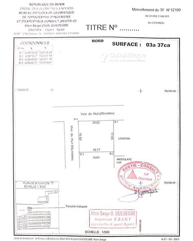 Parcelle 337 m²