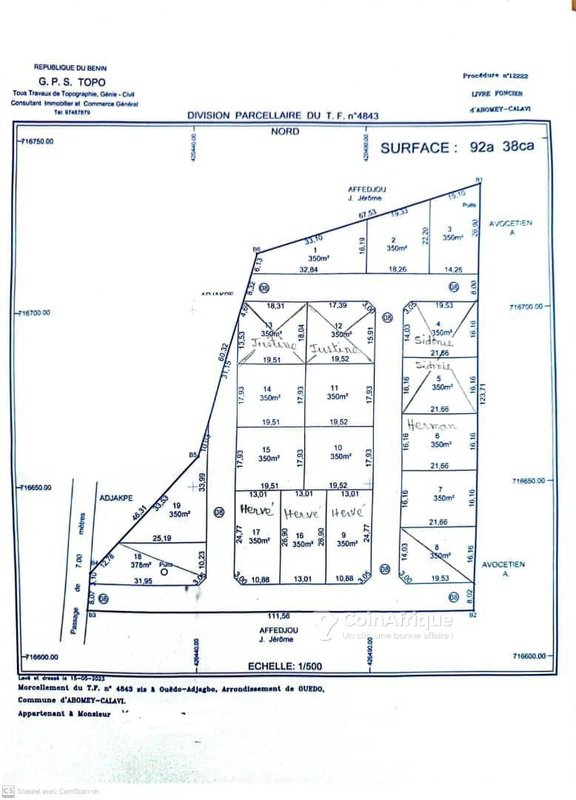 Parcelle de 350 m²