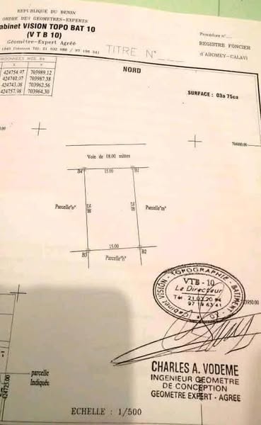 Parcelle Clôturée de 375m² à Vendre
