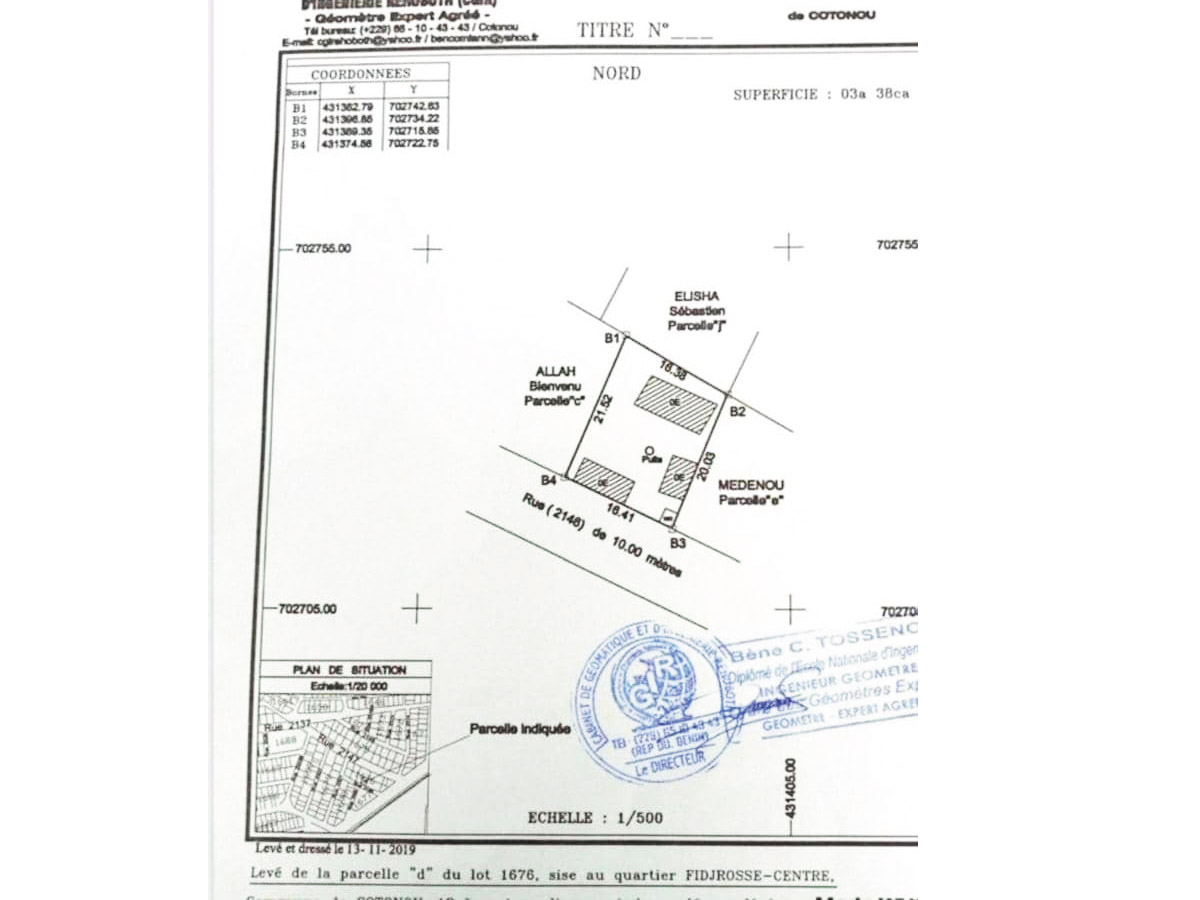 À VENDRE – Parcelle lotie et recasée