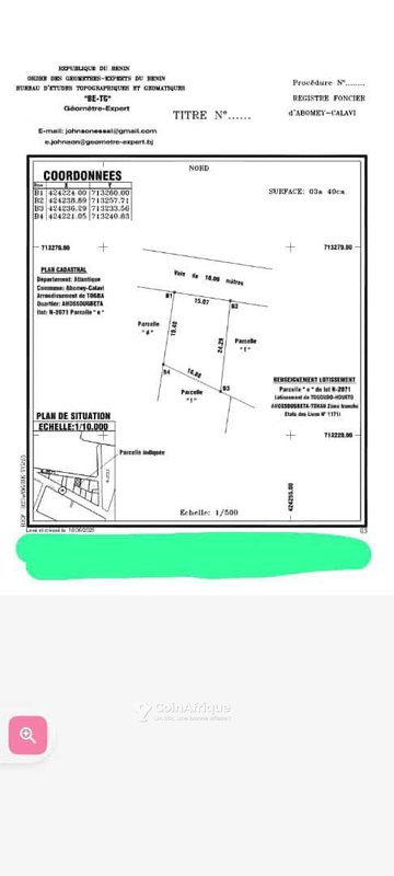 Parcelle 340 m²