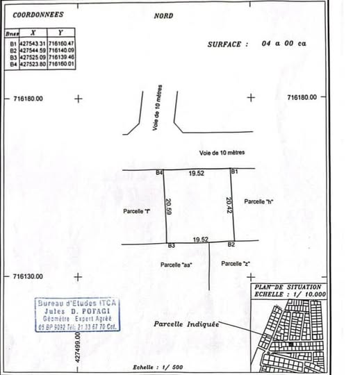 Terrain de 400m² à Vendre