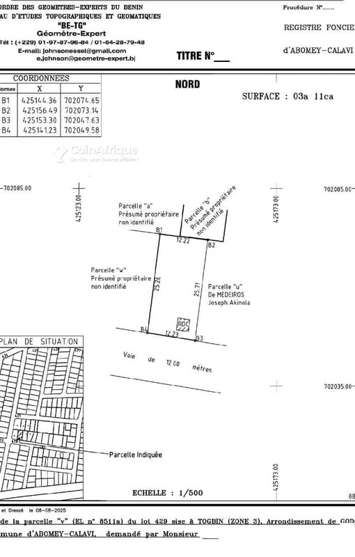 Terrain de 311 m²