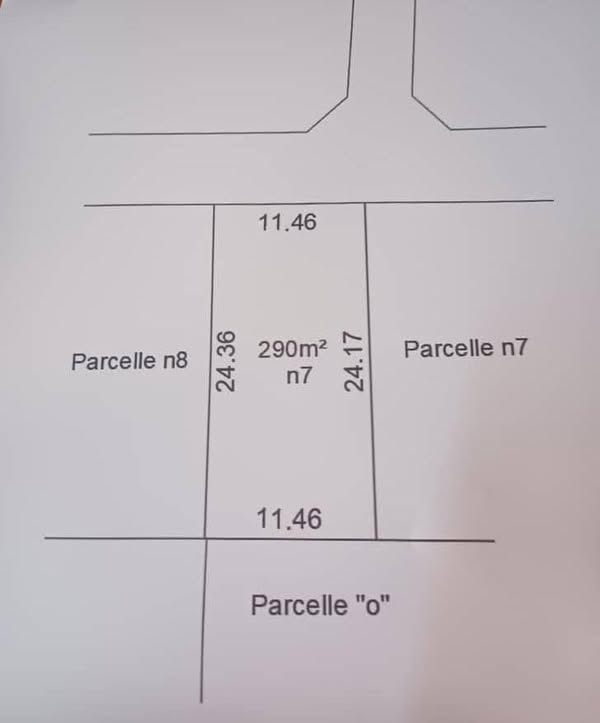 Parcelle de 290 m² à Vendre