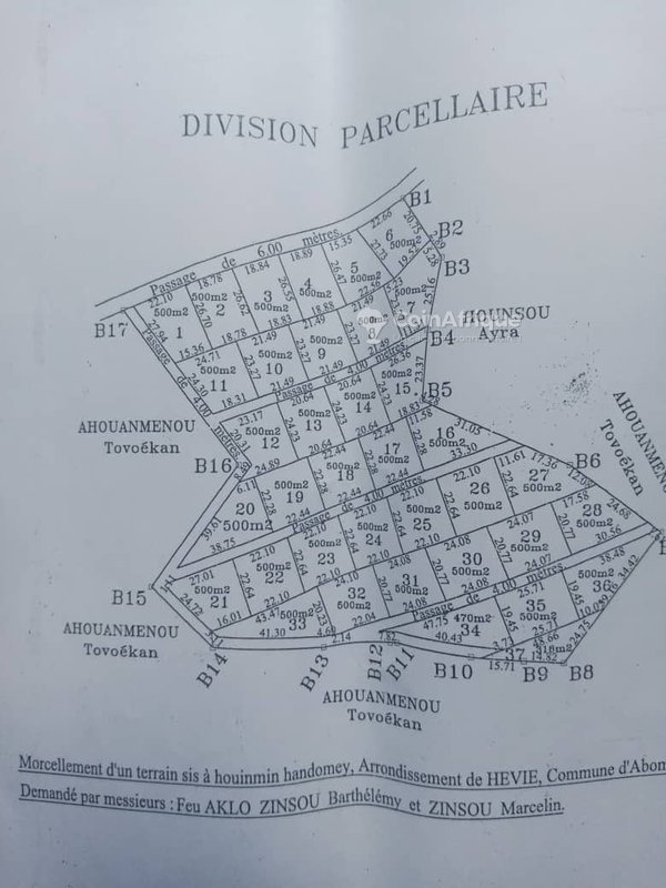Parcelles 500 m²