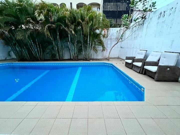 Villa meublée 3 chambres avec piscine et jardin à louer