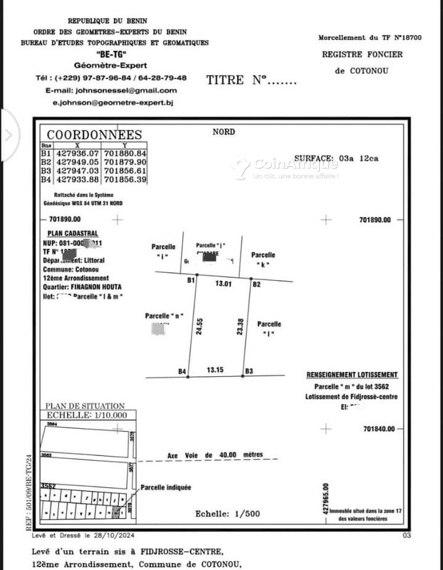 Terrain 312 m²