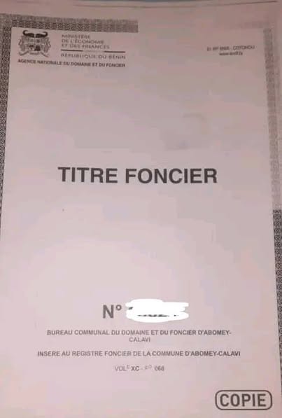 Parcelle avec Titre Foncier Personnel