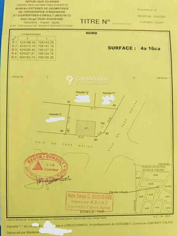 Terrain 416 m²