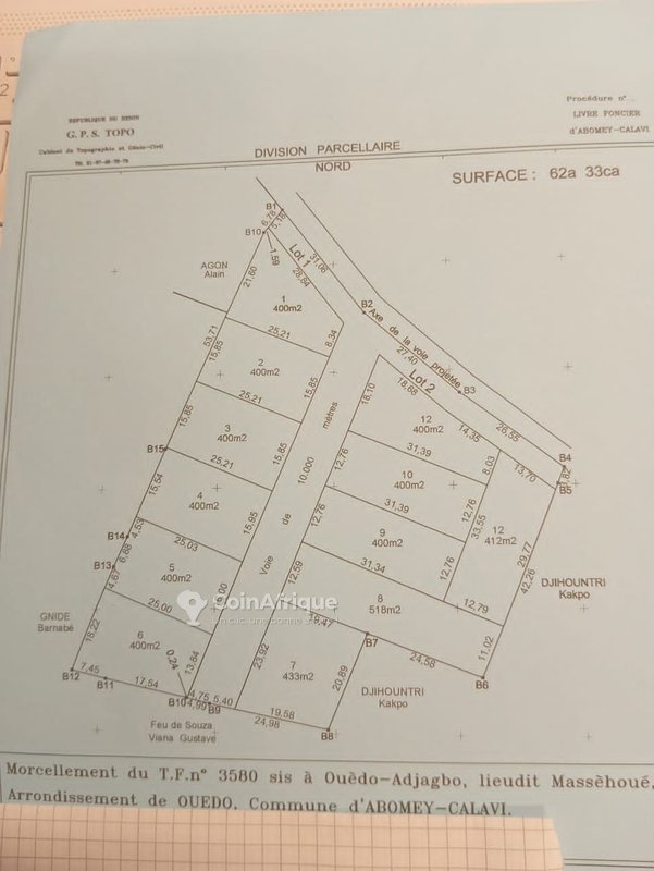 Terrain 400 m²