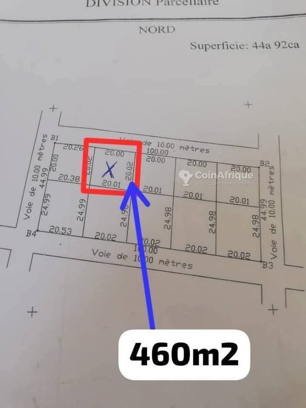 Terrain 460 m²