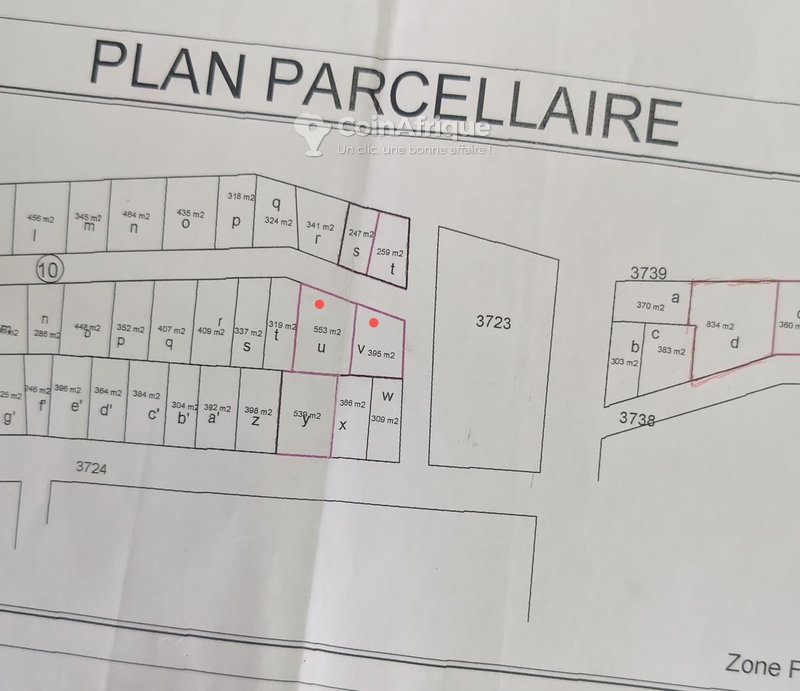 Terrain 950 m²