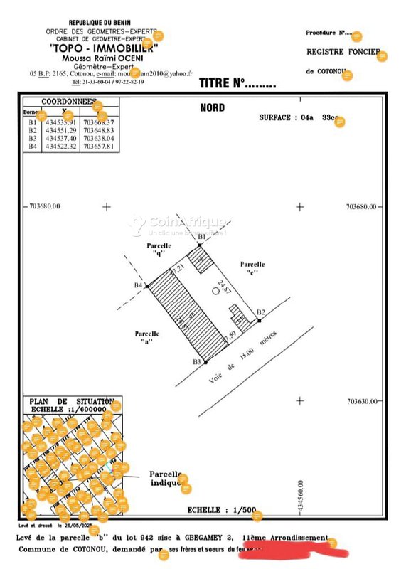 Terrain 433 m²