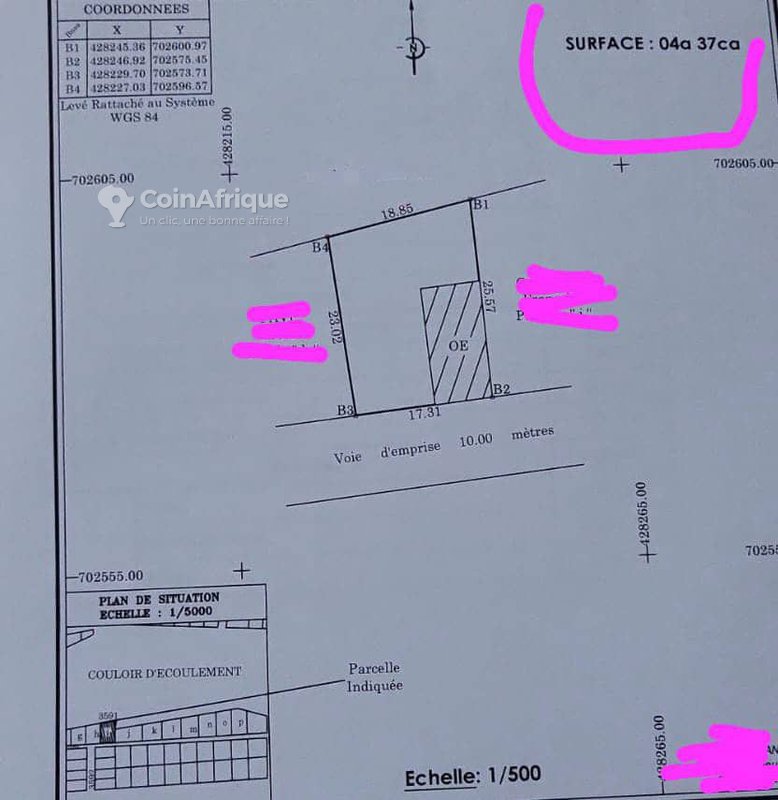 Terrain 437 m²