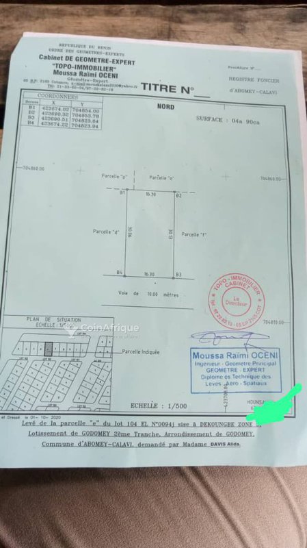 Terrain 490 m²