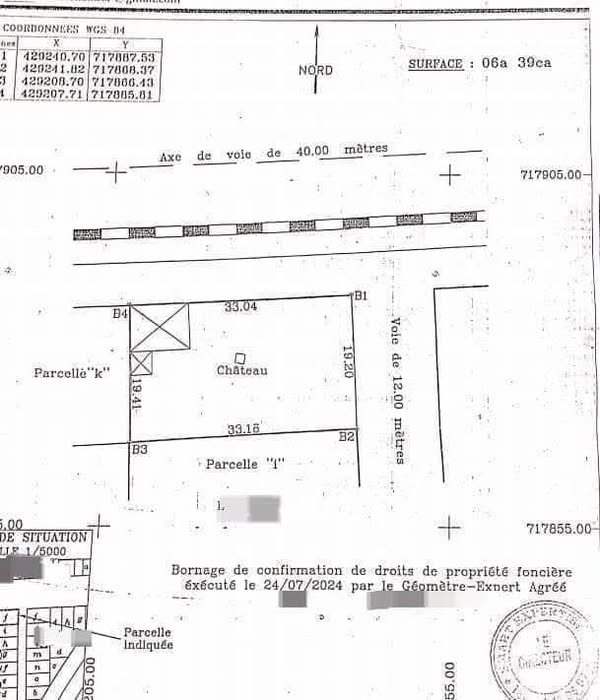 Parcelle clôturée lotie recasée 639m² à vendre