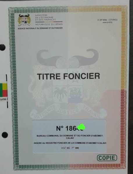 Terrain avec Titre Foncier Personnel